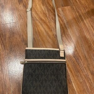 Michael Kors Brown and Tan Messenger Bag